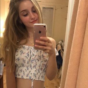 cropped off the shoulder milk maid blouse